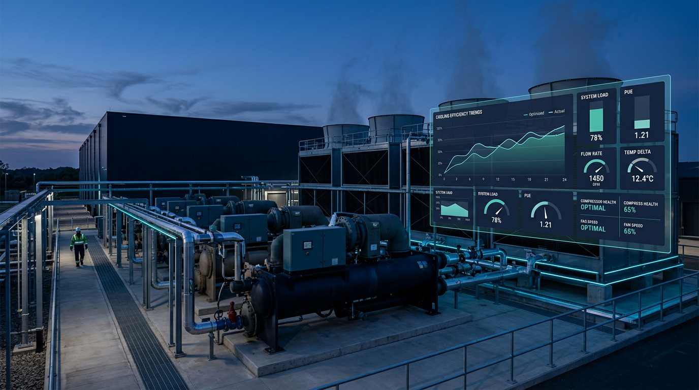 Data center cooling plant with adaptive automation optimization overlay