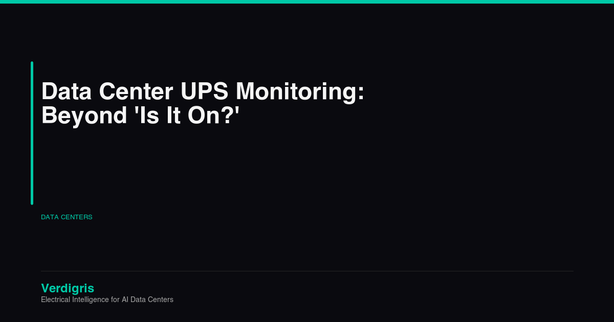 UPS monitoring dashboard showing waveform-level health metrics versus standard status checks